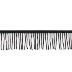 Frange / treccia di perline di semi tritate, larghezza: 50 mm - Nero (18 Metri)