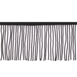 Frange / treccia di perline di semi tritate, larghezza: 10 cm - Nero (1 Metro)