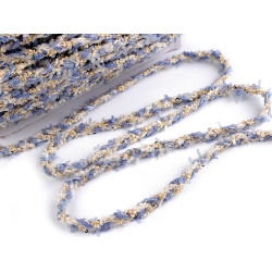Braided trimming with small sequins, width 10 mm - Blue light (1 Meter)