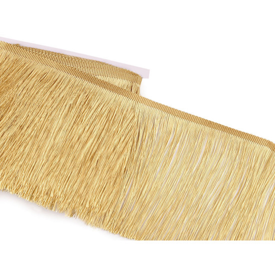 Frędzle z połyskiem szerokość 18 cm - Złoty (27 Metry) Frędzle z połyskiem szerokość 18 cm - Złoty (27 Metry)