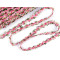 Galon brodé avec fleurs 3d, largeur 20 mm - Rose moyen (1 Mètre)