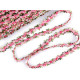 Embroidered trimming braid with 3d flowers, width 20 mm - Light red (1 Meter) Embroidered trimming braid with 3d flowers, width 20 mm - Light red (1 Meter)
