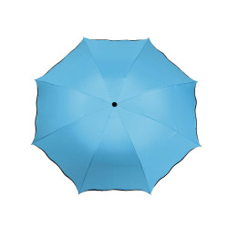 Ladies folding magic umbrella - Azure blue (1 Piece)