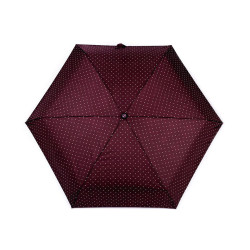 Ladies folding mini umbrella polka dots - Bordeaux (1 Piece)