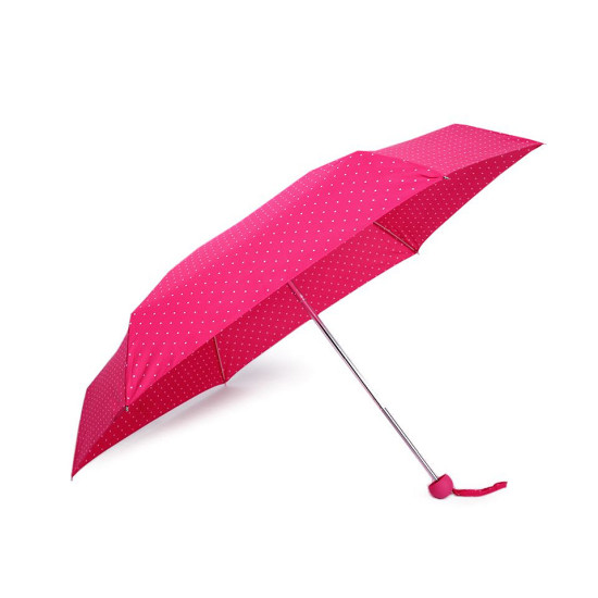 Ladies folding mini umbrella polka dots - Raspberry (5 Pieces) Ladies folding mini umbrella polka dots - Raspberry (5 Pieces)