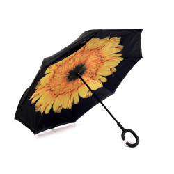 Coolbrella - parapluie pliant inversé - Orange-jaune (1 Pièce)
