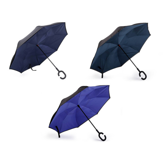 Coolbrella - parapluie pliant inversé - Bleu (3 Pièces) Coolbrella - parapluie pliant inversé - Bleu (3 Pièces)