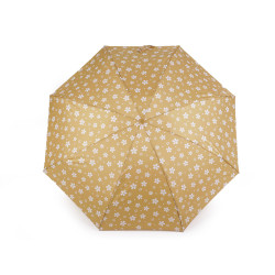 Mini parapluie pliant pour femme, fleurs - Beige (1 Pièce)