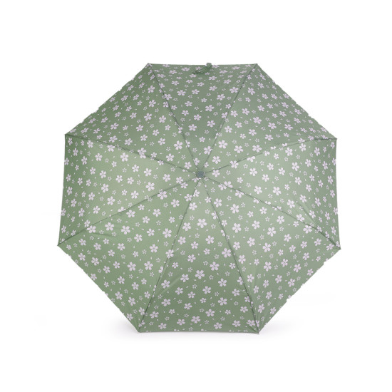 Mini parapluie pliant pour femme, fleurs - Noir (1 Pièce) Mini parapluie pliant pour femme, fleurs - Noir (1 Pièce)