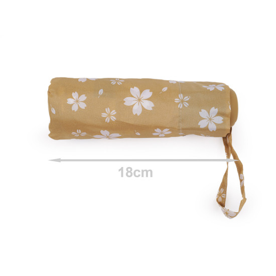 Mini parapluie pliant pour femme, fleurs - Noir (1 Pièce) Mini parapluie pliant pour femme, fleurs - Noir (1 Pièce)