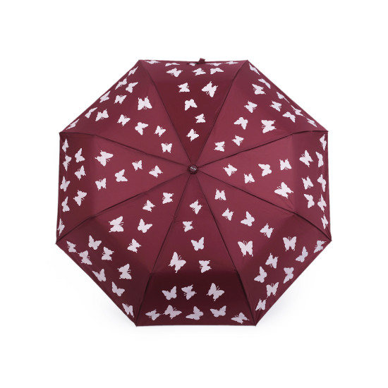 Ladies folding auto-open magic umbrella, butterfly - Black (1 Piece) Ladies folding auto-open magic umbrella, butterfly - Black (1 Piece)