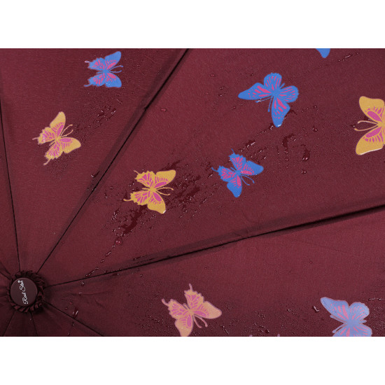 Ladies folding auto-open magic umbrella, butterfly - Black (1 Piece) Ladies folding auto-open magic umbrella, butterfly - Black (1 Piece)
