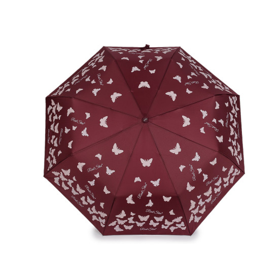 Ladies folding auto-open magic umbrella, butterfly - Black (1 Piece) Ladies folding auto-open magic umbrella, butterfly - Black (1 Piece)