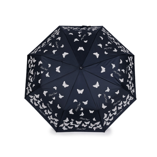Ladies folding auto-open magic umbrella, butterfly - Black (1 Piece) Ladies folding auto-open magic umbrella, butterfly - Black (1 Piece)