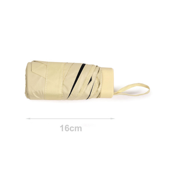 Folding mini umbrella with case - Lightbeige (1 Piece) Folding mini umbrella with case - Lightbeige (1 Piece)