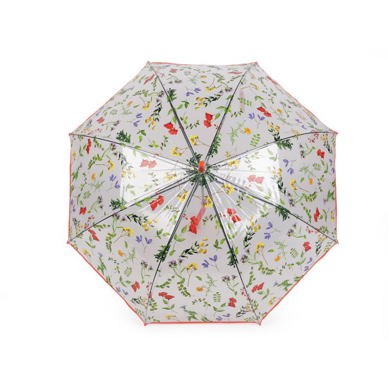 Parasol damski / dziewczęcy przezroczysty automatyczny polne kwiaty - Brązowy (1 Sztuka) Parasol damski / dziewczęcy przezroczysty automatyczny polne kwiaty - Brązowy (1 Sztuka)