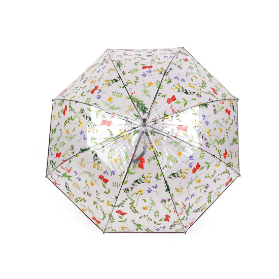 Parasol damski / dziewczęcy przezroczysty automatyczny polne kwiaty - Brązowy (1 Sztuka) Parasol damski / dziewczęcy przezroczysty automatyczny polne kwiaty - Brązowy (1 Sztuka)