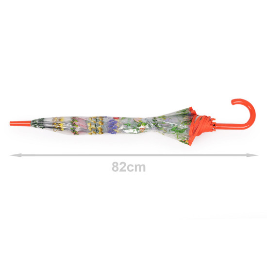 Parasol damski / dziewczęcy przezroczysty automatyczny polne kwiaty - Brązowy (1 Sztuka) Parasol damski / dziewczęcy przezroczysty automatyczny polne kwiaty - Brązowy (1 Sztuka)