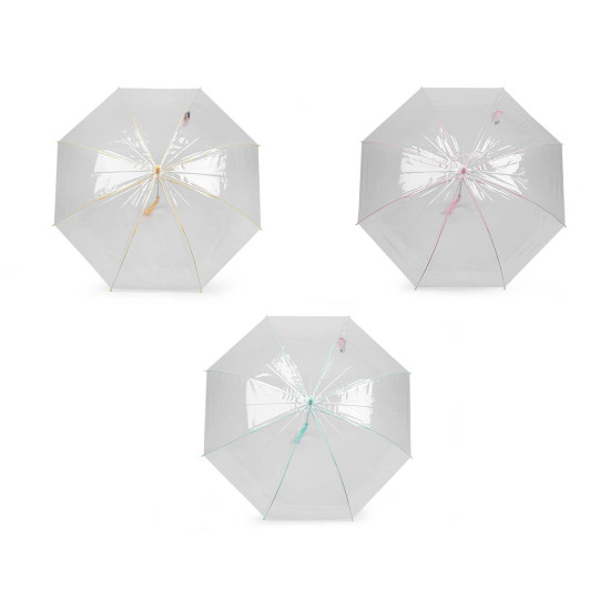 Parasol damski / dziewczęcy przezroczysty automatyczny - Miętowy (3 Sztuki) Parasol damski / dziewczęcy przezroczysty automatyczny - Miętowy (3 Sztuki)