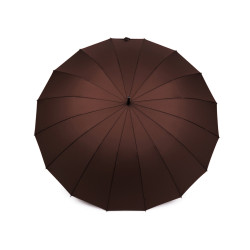 Grand parapluie familial avec manche en bois - Marron (1 Pièce)