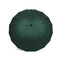 Grand parapluie familial avec manche en bois - Vert foncé (1 Pièce)