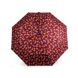 Parasol damski składany automatyczny pieski - Jasny bordo (1 Sztuka)