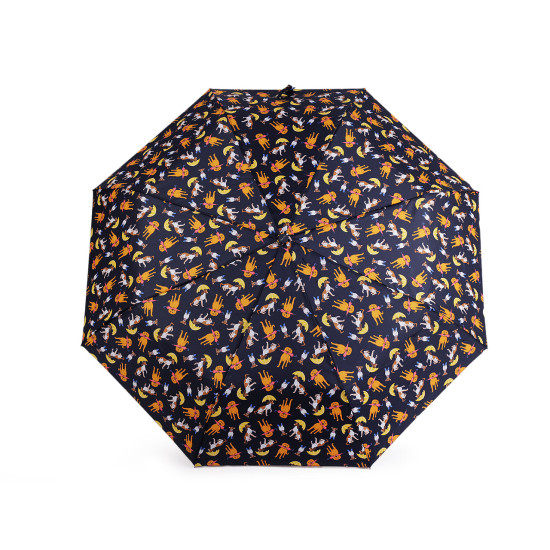 Parasol damski składany automatyczny pieski - Granatowy (4 Sztuki) Parasol damski składany automatyczny pieski - Granatowy (4 Sztuki)