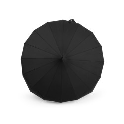 Parasol damski pagoda z skórzaną rękojeścią - Czarny (1 Sztuka)