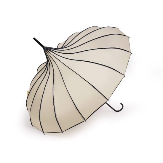 Parasol damski pagoda z skórzaną rękojeścią - Czarny (3 Sztuki) Parasol damski pagoda z skórzaną rękojeścią - Czarny (3 Sztuki)