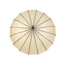 Parasol damski pagoda z skórzaną rękojeścią - Kremowy (1 Sztuka)