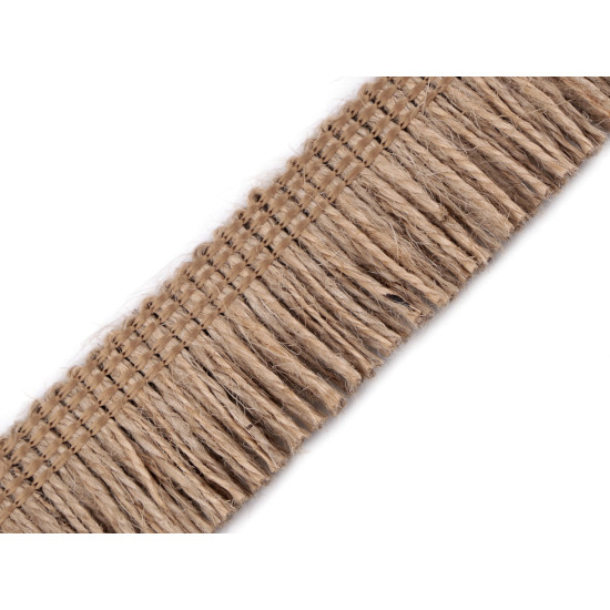 Frędzle jutowe szerokość 32 mm - Płowy naturalny (1 Metr) Frędzle jutowe szerokość 32 mm - Płowy naturalny (1 Metr)