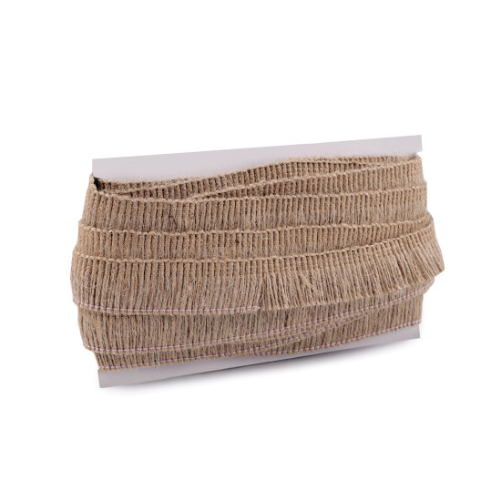 Frędzle jutowe szerokość 32 mm - Płowy naturalny (1 Metr) Frędzle jutowe szerokość 32 mm - Płowy naturalny (1 Metr)