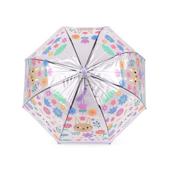 Parasol dziecięcy przezroczysty automatyczny - Fiolet pastela (1 Sztuka)