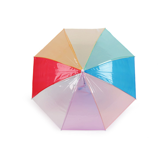 Parasol dziecięcy przezroczysty tęcza - Morelowy (4 Sztuki) Parasol dziecięcy przezroczysty tęcza - Morelowy (4 Sztuki)