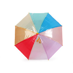 Parasol dziecięcy przezroczysty tęcza - Żółty (1 Sztuka)