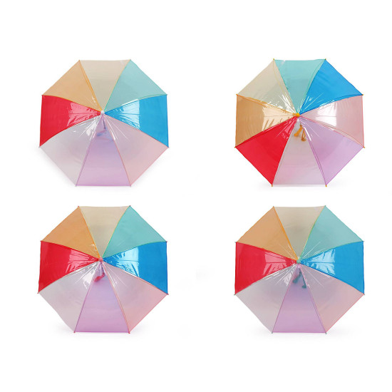 Parasol dziecięcy przezroczysty tęcza - Morelowy (4 Sztuki) Parasol dziecięcy przezroczysty tęcza - Morelowy (4 Sztuki)