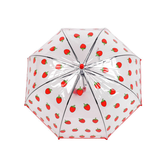 Parasol dziecięcy przezroczysty automatyczny truskawka - Zielony (3 Sztuki) Parasol dziecięcy przezroczysty automatyczny truskawka - Zielony (3 Sztuki)
