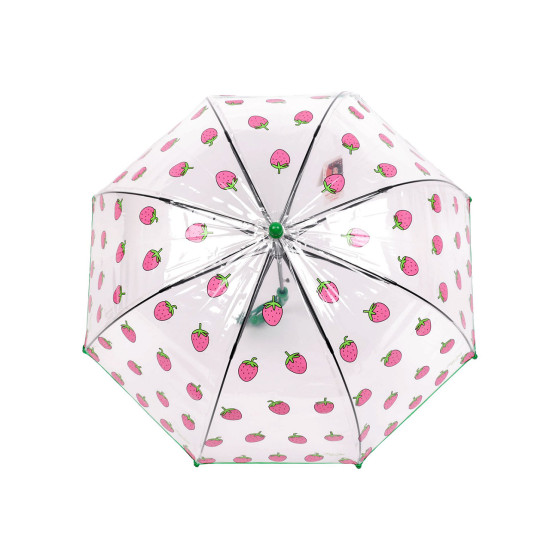 Parasol dziecięcy przezroczysty automatyczny truskawka - Zielony (3 Sztuki) Parasol dziecięcy przezroczysty automatyczny truskawka - Zielony (3 Sztuki)