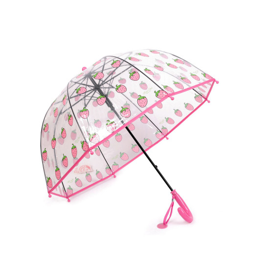Parasol dziecięcy przezroczysty automatyczny truskawka - Zielony (3 Sztuki) Parasol dziecięcy przezroczysty automatyczny truskawka - Zielony (3 Sztuki)