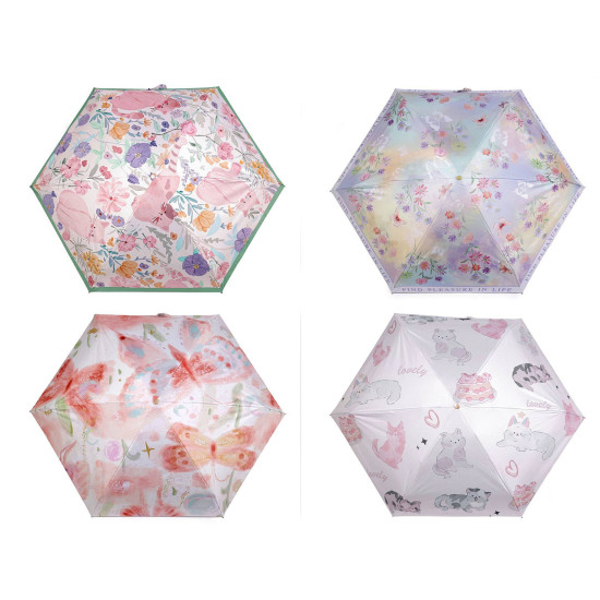 Parasol damski składany mini - Pudrowy (4 Sztuki) Parasol damski składany mini - Pudrowy (4 Sztuki)