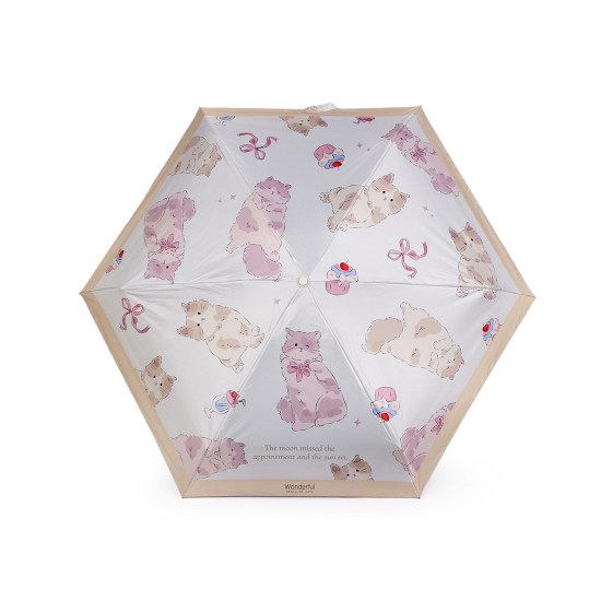 Parasol dziecięcy mini składany, kotek z rękojeścią łapka - Jasnybeżowy (3 Sztuki) Parasol dziecięcy mini składany, kotek z rękojeścią łapka - Jasnybeżowy (3 Sztuki)