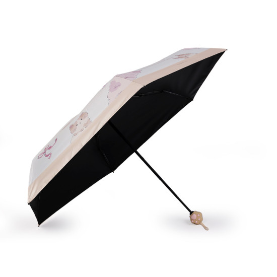 Parasol dziecięcy mini składany, kotek z rękojeścią łapka - Jasnybeżowy (3 Sztuki) Parasol dziecięcy mini składany, kotek z rękojeścią łapka - Jasnybeżowy (3 Sztuki)