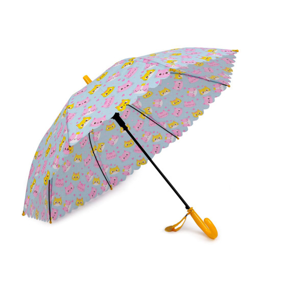 Parasol dziecięcy automatyczny tęcza, dinozaur, rakieta, kotek - Błękitny (1 Sztuka) Parasol dziecięcy automatyczny tęcza, dinozaur, rakieta, kotek - Błękitny (1 Sztuka)