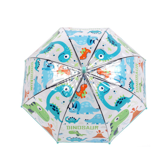 Parasol dziecięcy przezroczysty automatyczny dinozaury - Turkusowy (4 Sztuki) Parasol dziecięcy przezroczysty automatyczny dinozaury - Turkusowy (4 Sztuki)