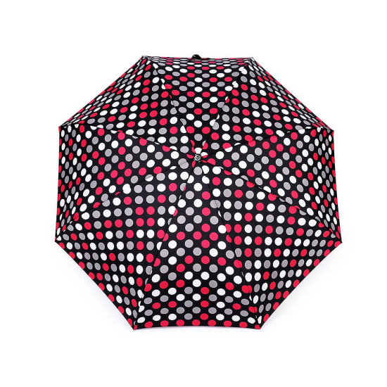 Mini parapluie pliant à pois pour femme - Noir (1 Pièce) Mini parapluie pliant à pois pour femme - Noir (1 Pièce)
