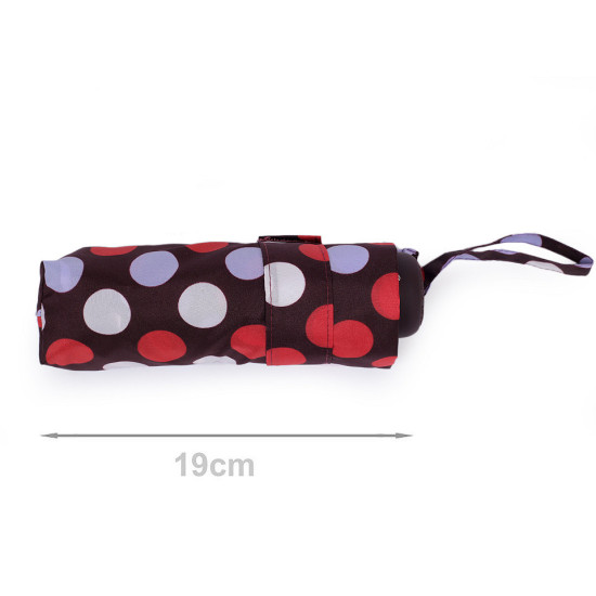 Mini parapluie pliant à pois pour femme - Noir (1 Pièce) Mini parapluie pliant à pois pour femme - Noir (1 Pièce)