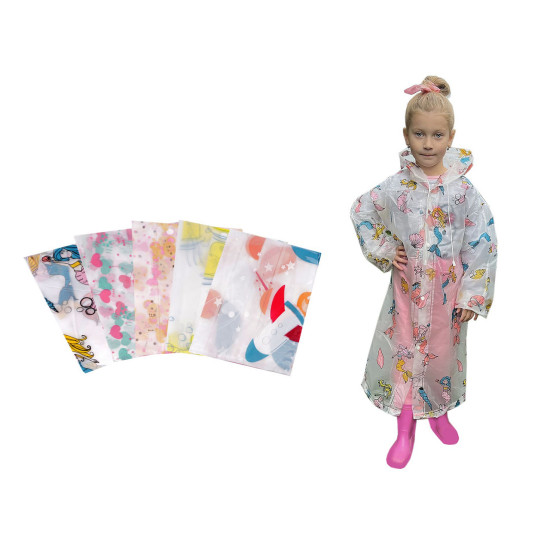 Chubasquero infantil con cuadros - Transparente (1 Pieza) Chubasquero infantil con cuadros - Transparente (1 Pieza)