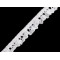 Bobina di pizzo elasticizzato in cotone, con volant, larghezza: 10 mm - Bianco (1 Metro)