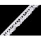 Bobina di pizzo elasticizzato in cotone, con volant, larghezza: 10 mm - Bianco (1 Metro)