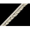 Bobina di pizzo elasticizzato in cotone, con volant, larghezza: 10 mm - Crema (1 Metro)